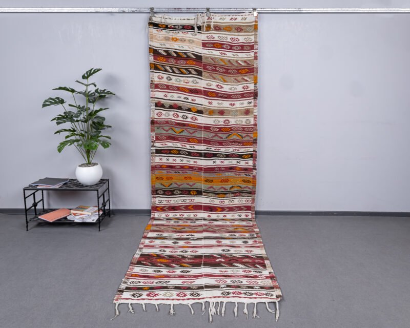 Pastel Kilim Runner Rug for Entry,Kitchen,Boho Decor