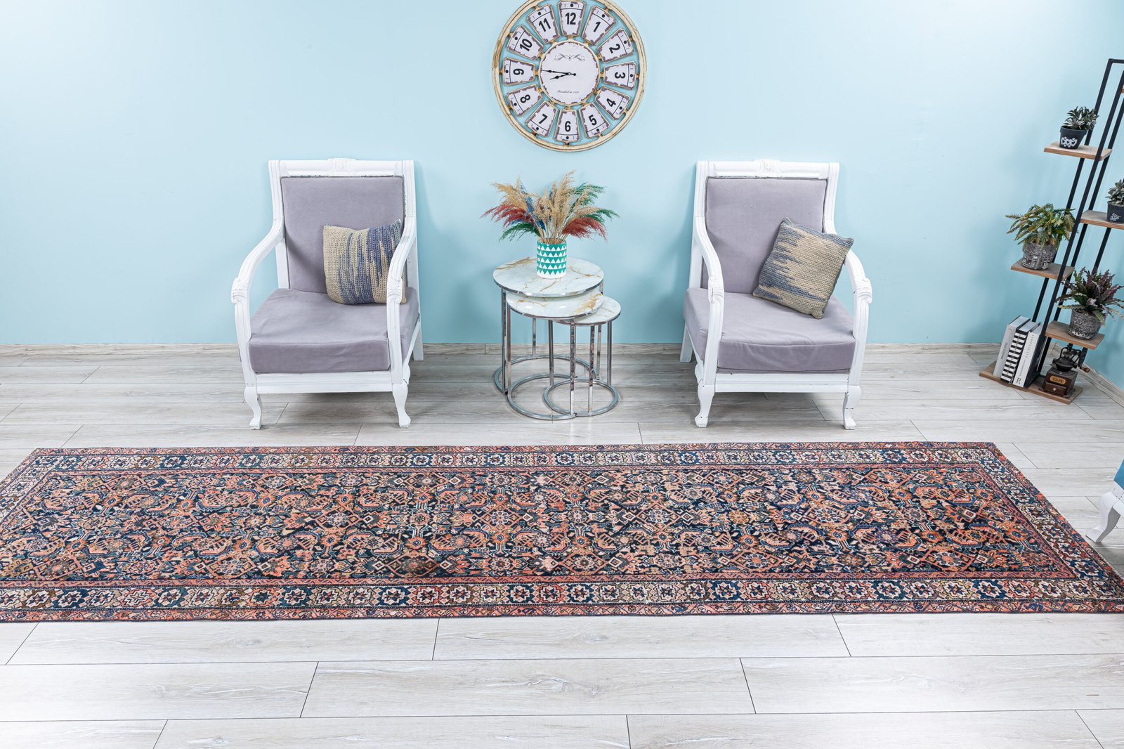 Antique Persian Runner Rug, 3x13 Heriz Hallway Runner, Long Kitchen Runner, Decorative Hand Woven Carpet, 3.3x13 feet - detail view 20