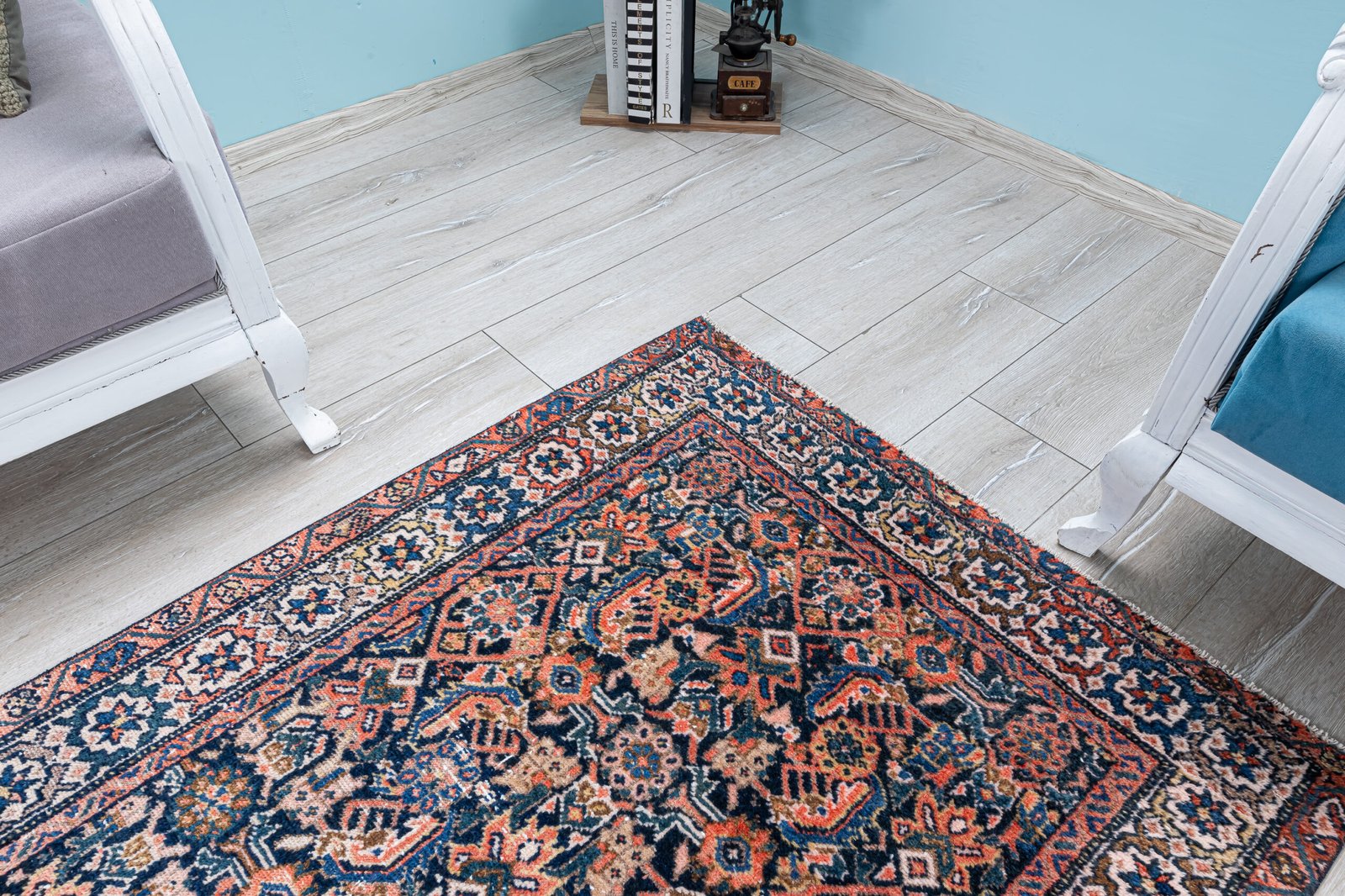 Antique Persian Runner Rug, 3x13 Heriz Hallway Runner, Long Kitchen Runner, Decorative Hand Woven Carpet, 3.3x13 feet - detail view 6