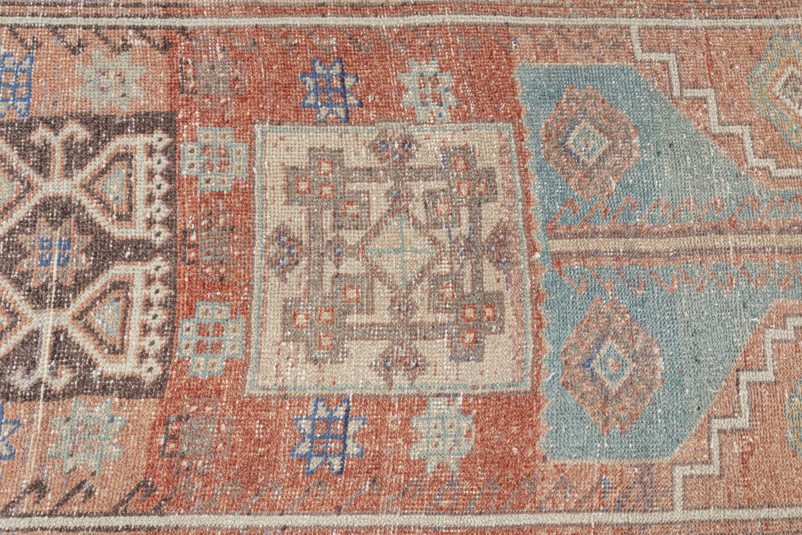 3x5 Turkish Rug 3x6 Vintage Rug, Muted Entry Decor Anatolian rug for Bathroom, Oushak Faded Pink, Beige, Puble, Brown Hallway, 3x5.6 feet - detail view 6