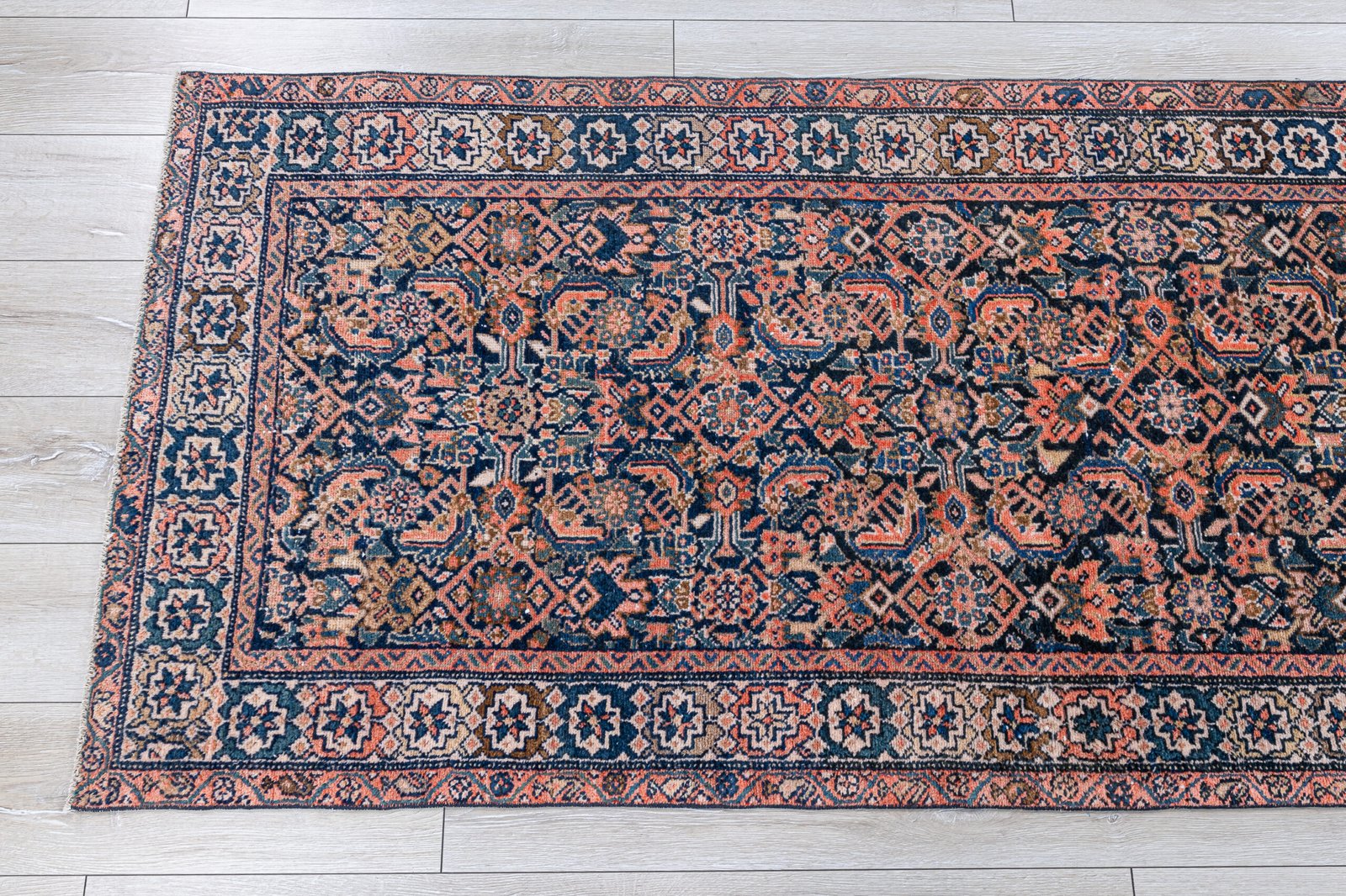Antique Persian Runner Rug, 3x13 Heriz Hallway Runner, Long Kitchen Runner, Decorative Hand Woven Carpet, 3.3x13 feet - detail view 7