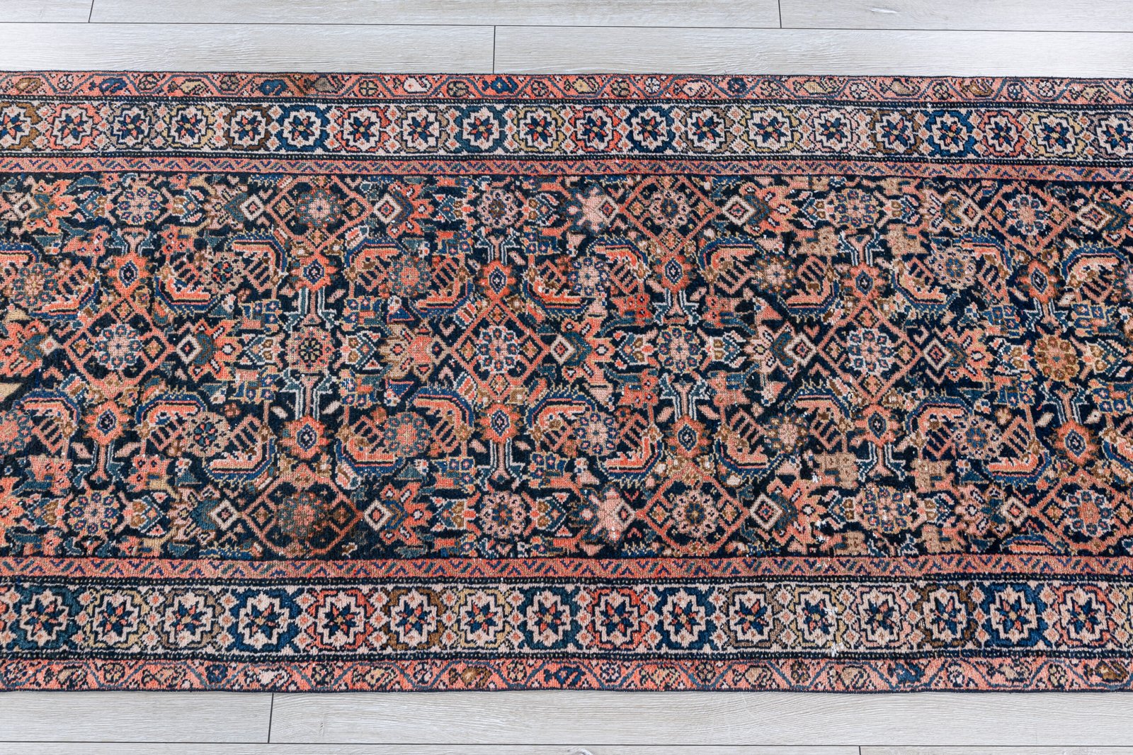 Antique Persian Runner Rug, 3x13 Heriz Hallway Runner, Long Kitchen Runner, Decorative Hand Woven Carpet, 3.3x13 feet - detail view 8
