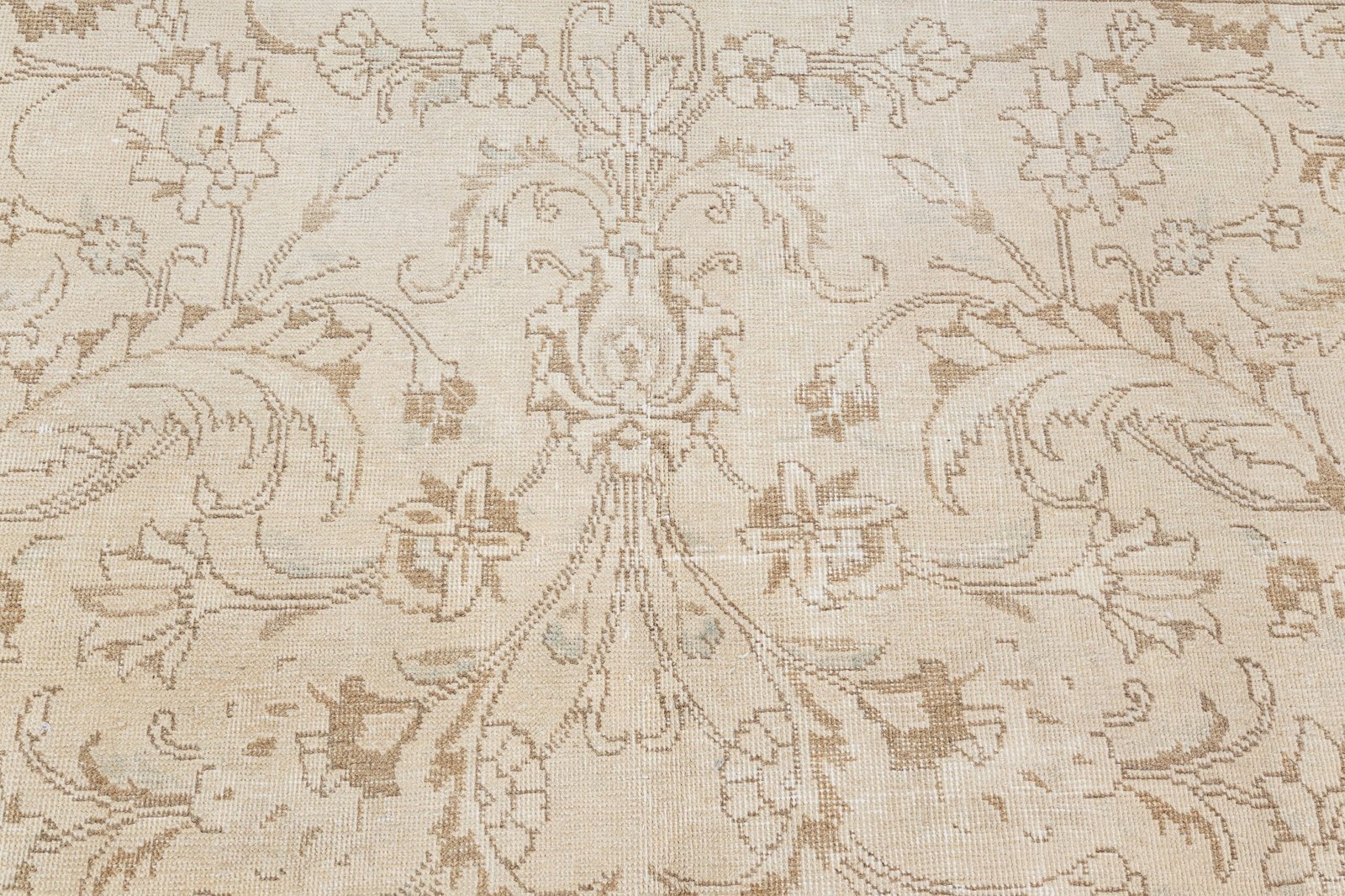 Oversized Persian Rug 10x12 Vintage rug for living room, Entry, Extra Large Carpet, Neutral Floral Rug, 9.7x12.2 feet - detail view 10