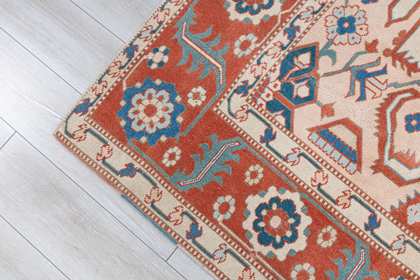 7x10 Heriz Patterned Vintage Area Rug, Turkish Best Quality Persian Rug, Large Turkish Rug, Antique Wool Carpet, Bohemian Rug, 7.3x9.7 feet