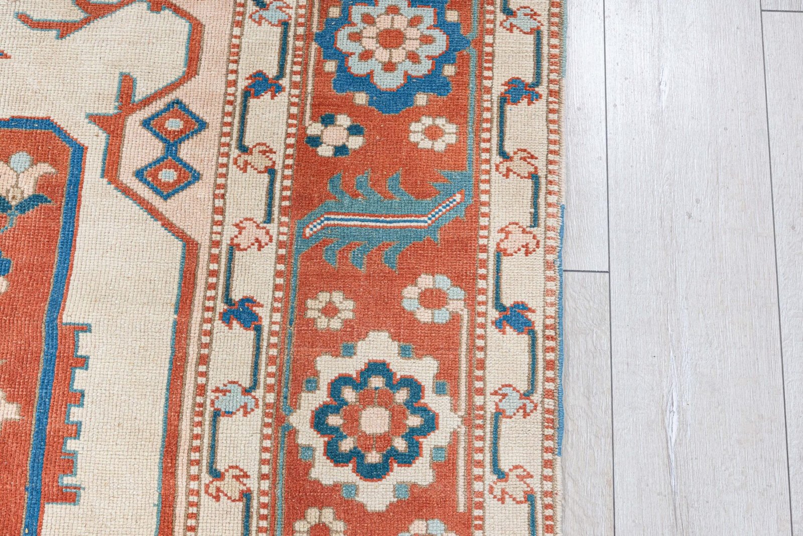 7x10 Heriz Patterned Vintage Area Rug, Turkish Best Quality Persian Rug, Large Turkish Rug, Antique Wool Carpet, Bohemian Rug, 7.3x9.7 feet