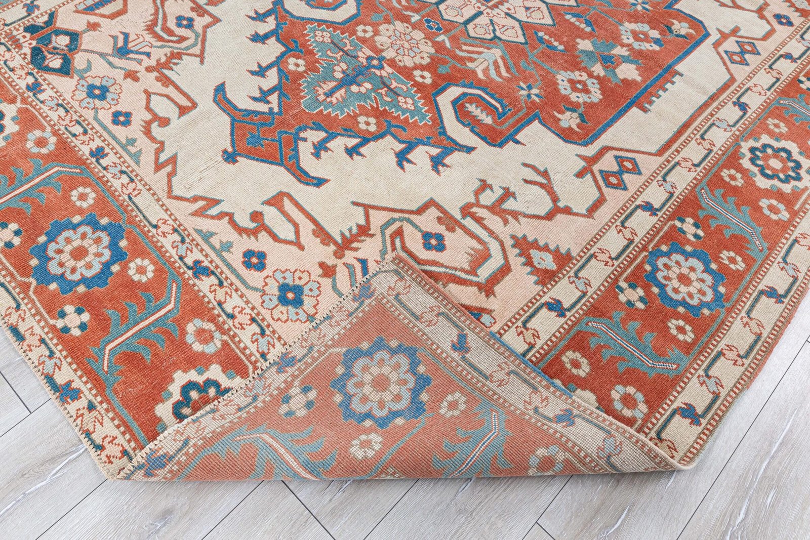 7x10 Heriz Patterned Vintage Area Rug, Turkish Best Quality Persian Rug, Large Turkish Rug, Antique Wool Carpet, Bohemian Rug, 7.3x9.7 feet