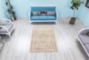 4x6 Turkish Rug, Neutral Vintage Rug, Antique Handmade Rug, Oushak Rug, Anatolian Low Pile Rug, Small Rug for Kitchen,Entryway,Bathroom