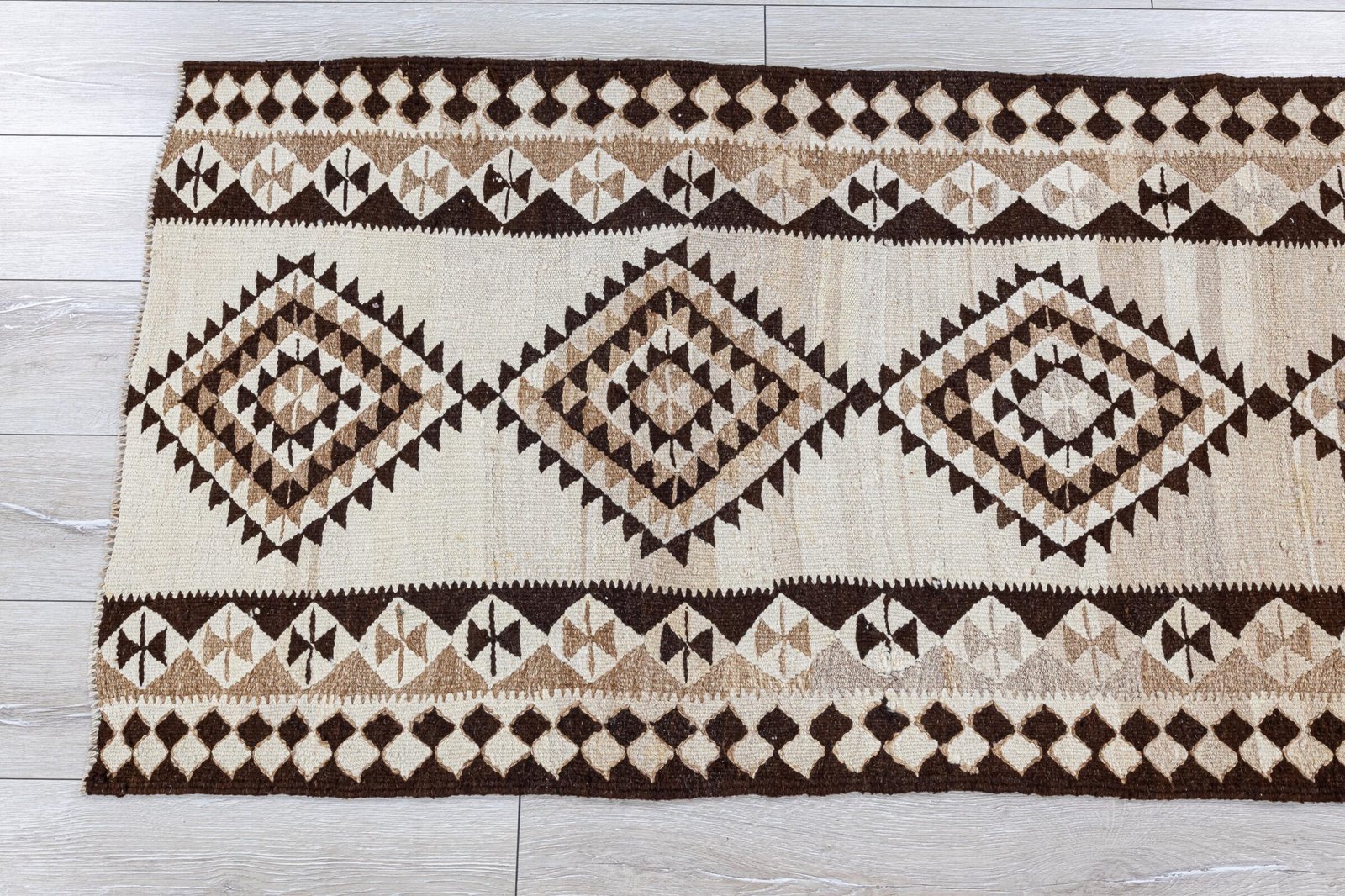 3x9 Turkish Runner-Kilim Runner Rug-Natural Wool Hallway-Traditional Rug Runner for Kitchen,Entryway-2.9x9.4 feet