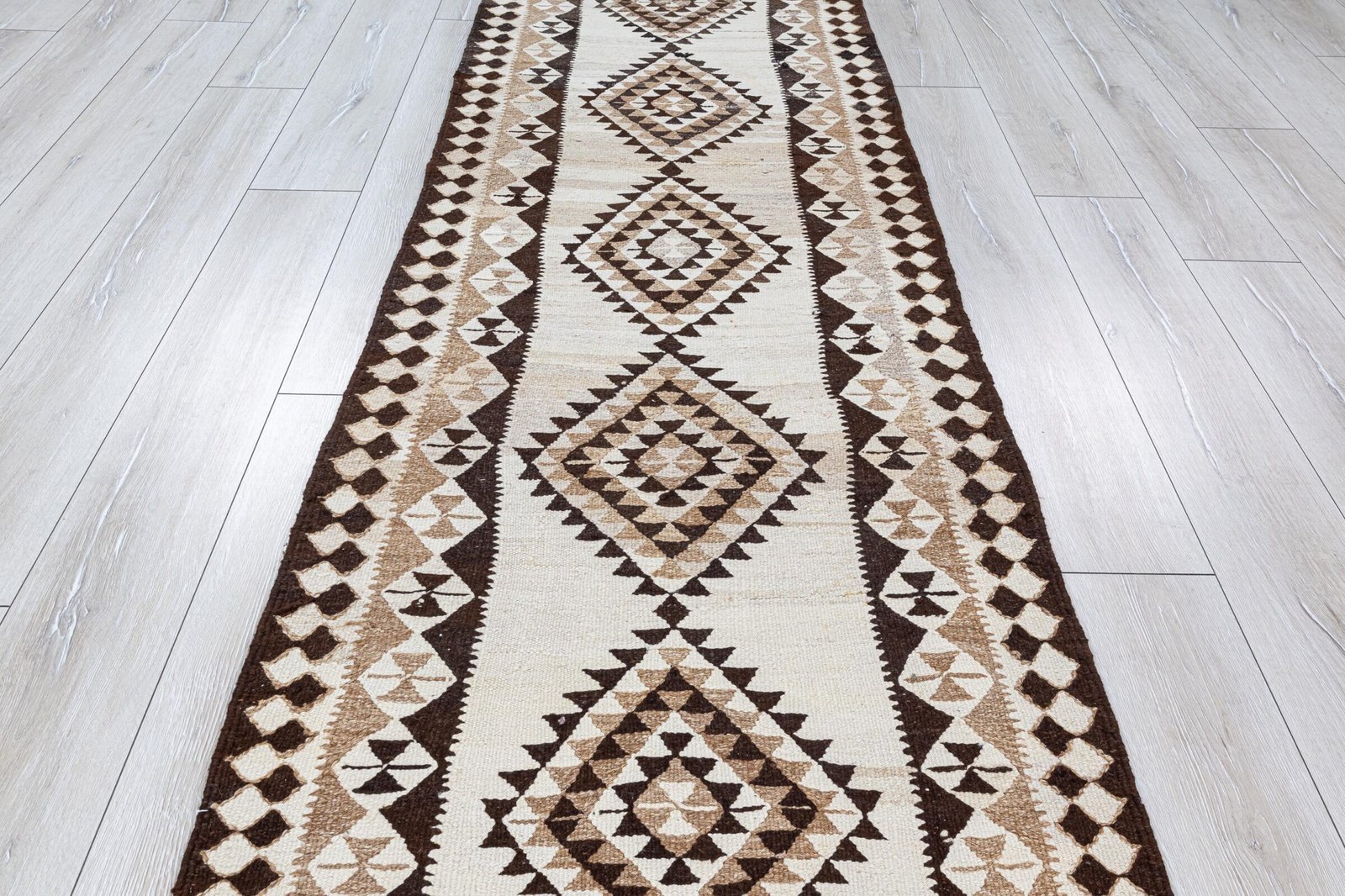 3x9 Turkish Runner-Kilim Runner Rug-Natural Wool Hallway-Traditional Rug Runner for Kitchen,Entryway-2.9x9.4 feet