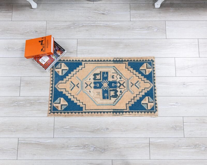 Turkish Mini Rug 2x3-Vintage Soft Wool Carpet-Tiny Pastel Rug-Handmade Rug-Oriental Rug-Geometric Rug-1.9x3.3 feet
