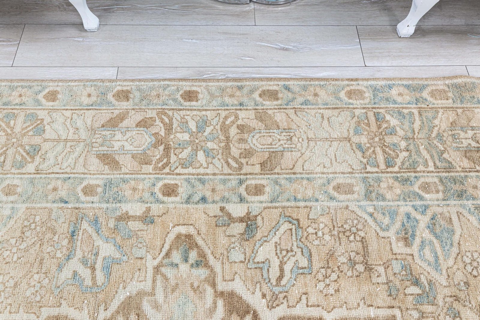 Faded Vintage Unique Area Rug, Turkish Oversize Muted Carpet, Low Pile Bohemian Antique