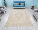Oushak rug muted color, 7x10 Vintage Turkish Rugs Neutral, Muted Oriental Unique Large Carpet