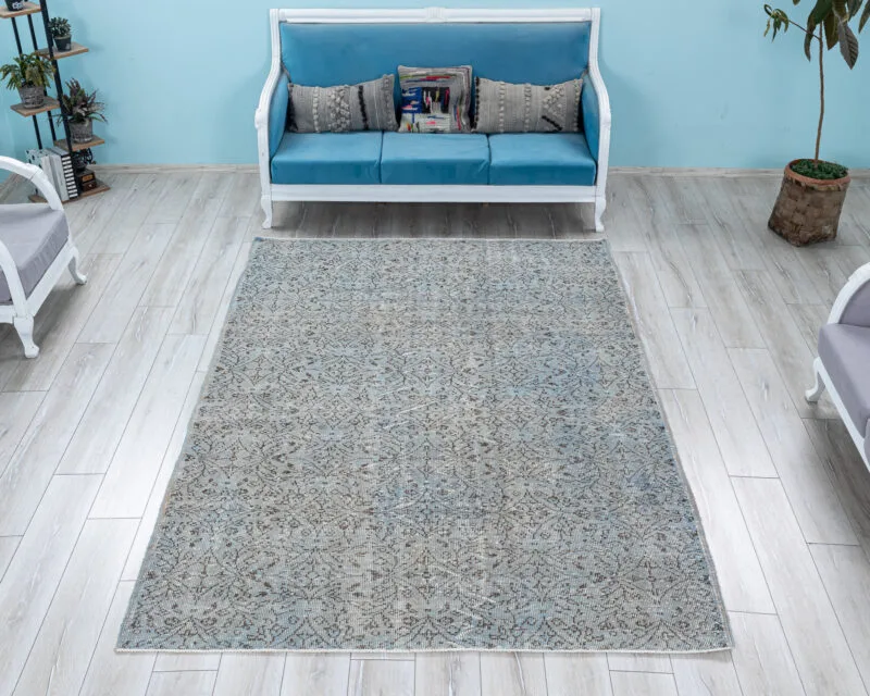 Faded Blue Vintage Rug