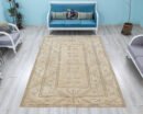 Vintage Turkish Area Rug, Handwoven Wool Pile, Traditional Floral Geometric Pattern - detail view 2