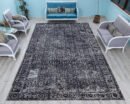 Black White Vintage Turkish Rug, Distressed Oriental Carpet, Extra Large Area Rug, 14.6x9.6 ft - detail view 2
